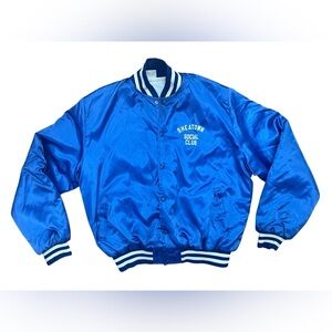 Vintage Birdie Richard Leslie Satin Bomber Jacket Coach Coat Quilted Mens XL